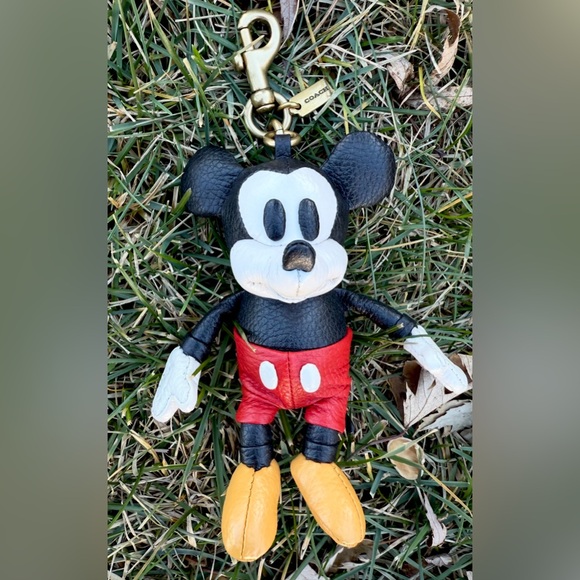Coach Black and Red Mickey key ring